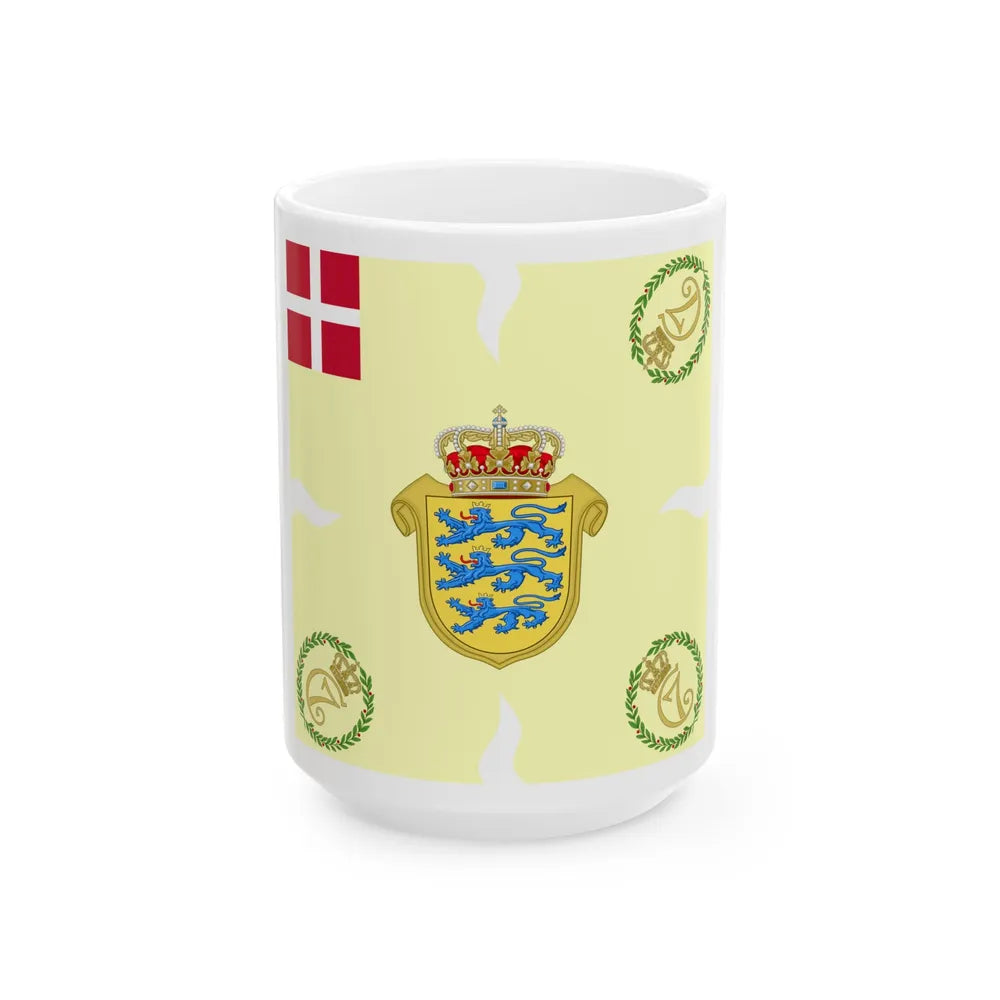Regimental flag of Zealandic Infantry Regiment (Denmark) White Coffee Mug 15oz - Go Mug Yourself