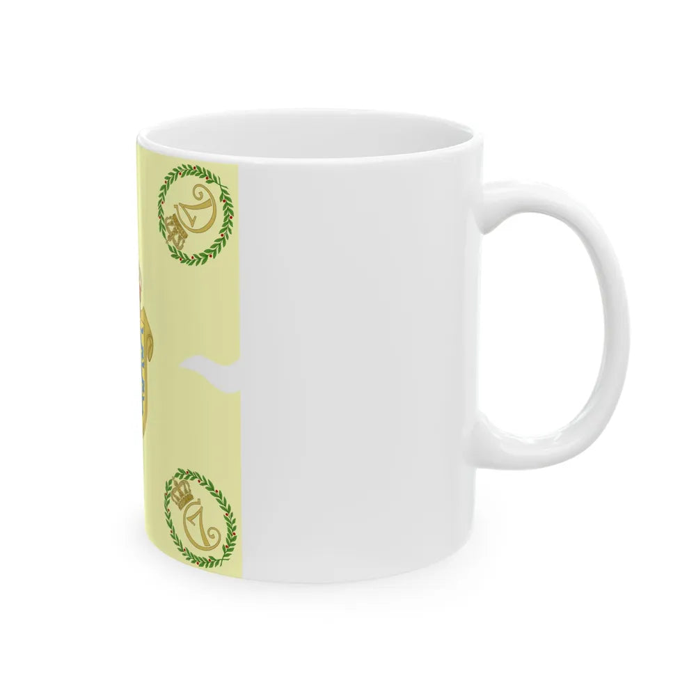 Regimental flag of Zealandic Infantry Regiment (Denmark) White Coffee Mug - Go Mug Yourself