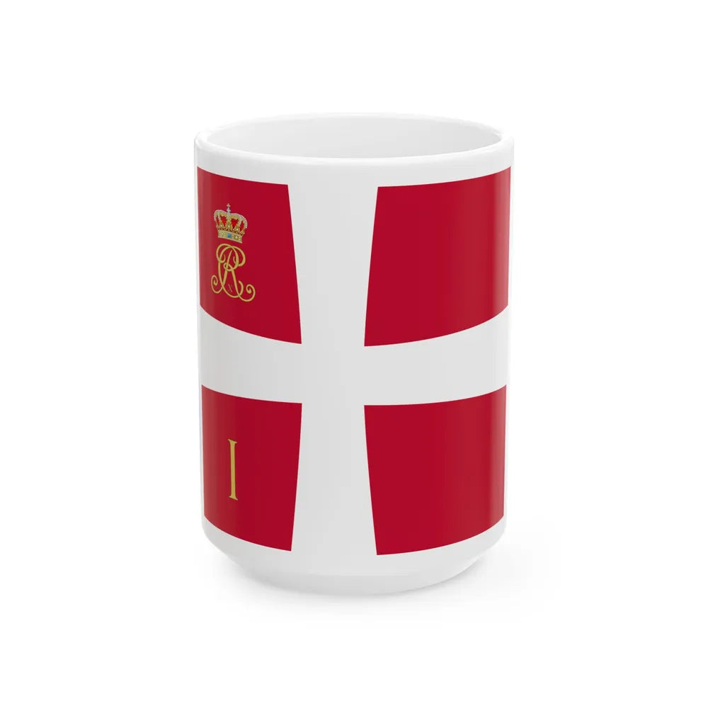 Regimental standard of 1 Battalion of Denmark 1912-1947 01 (Denmark) White Coffee Mug 15oz - Go Mug Yourself