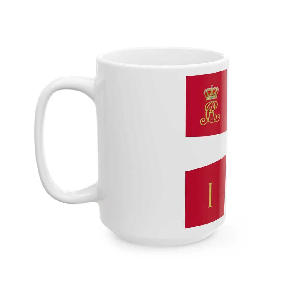 Regimental standard of 1 Battalion of Denmark 1912-1947 01 (Denmark) White Coffee Mug - Go Mug Yourself
