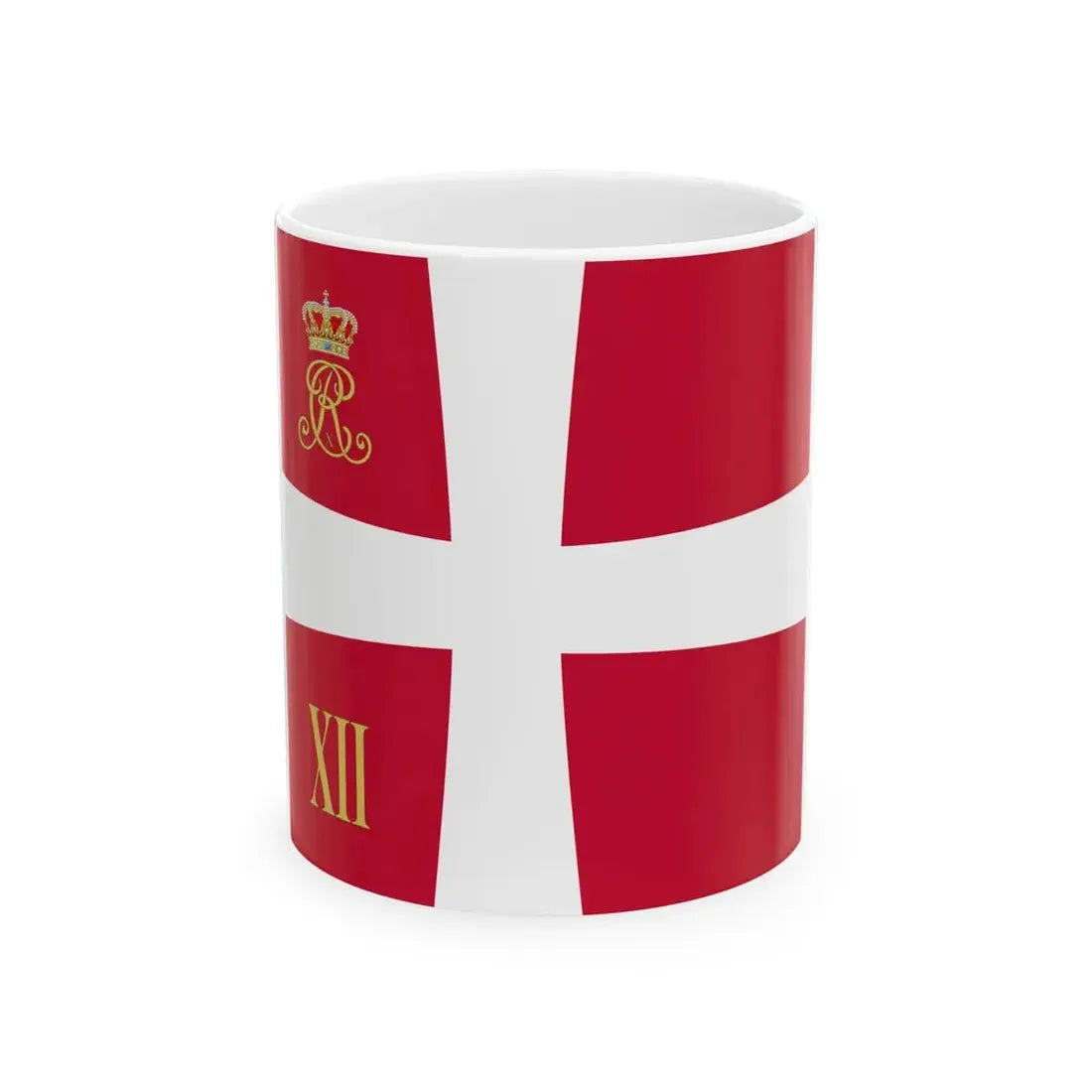 Regimental standard of 12 Battalion of Denmark 1912-1947 (Denmark) White Coffee Mug 11oz - Go Mug Yourself
