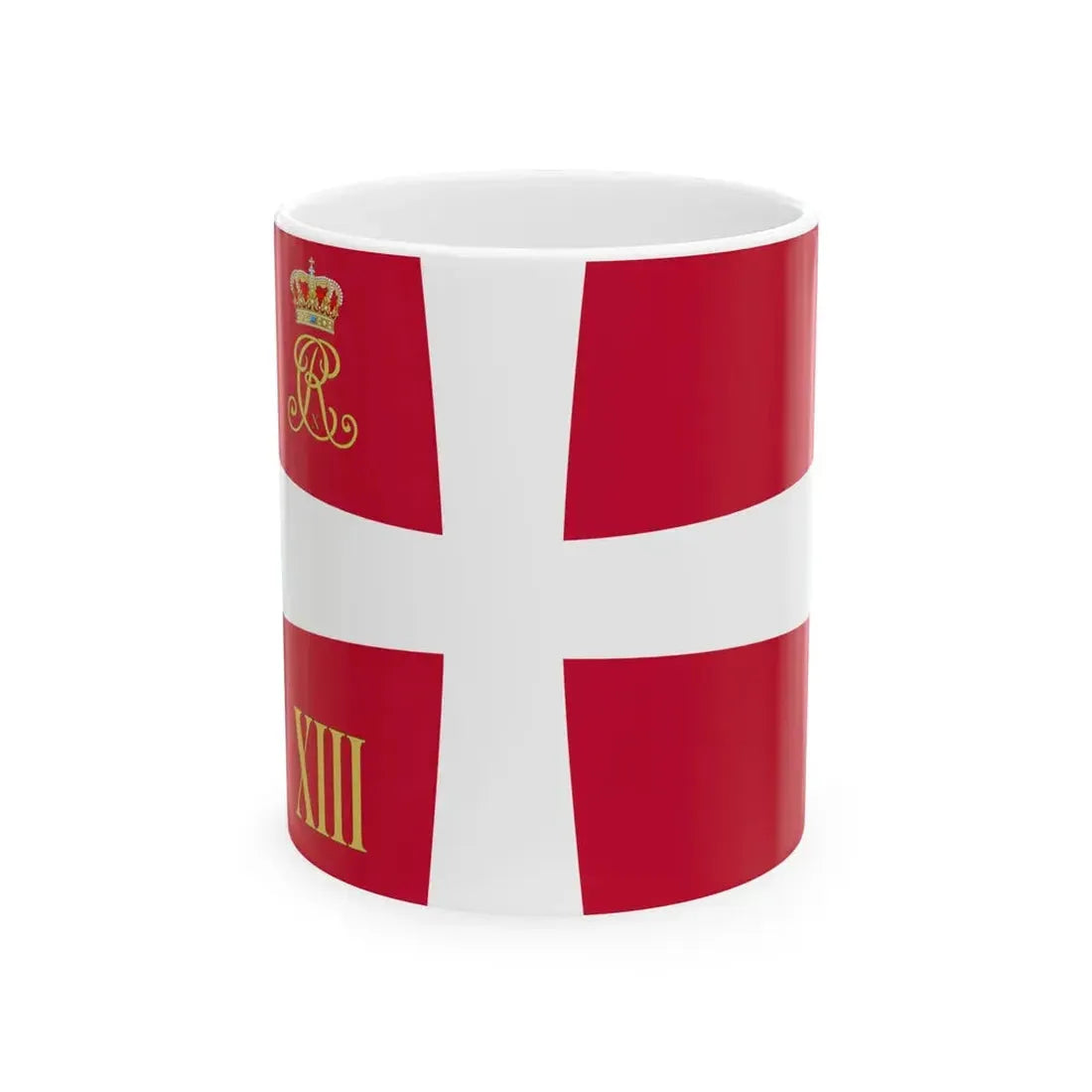 Regimental standard of 13 Battalion of Denmark 1912-1947 (Denmark) White Coffee Mug 11oz - Go Mug Yourself