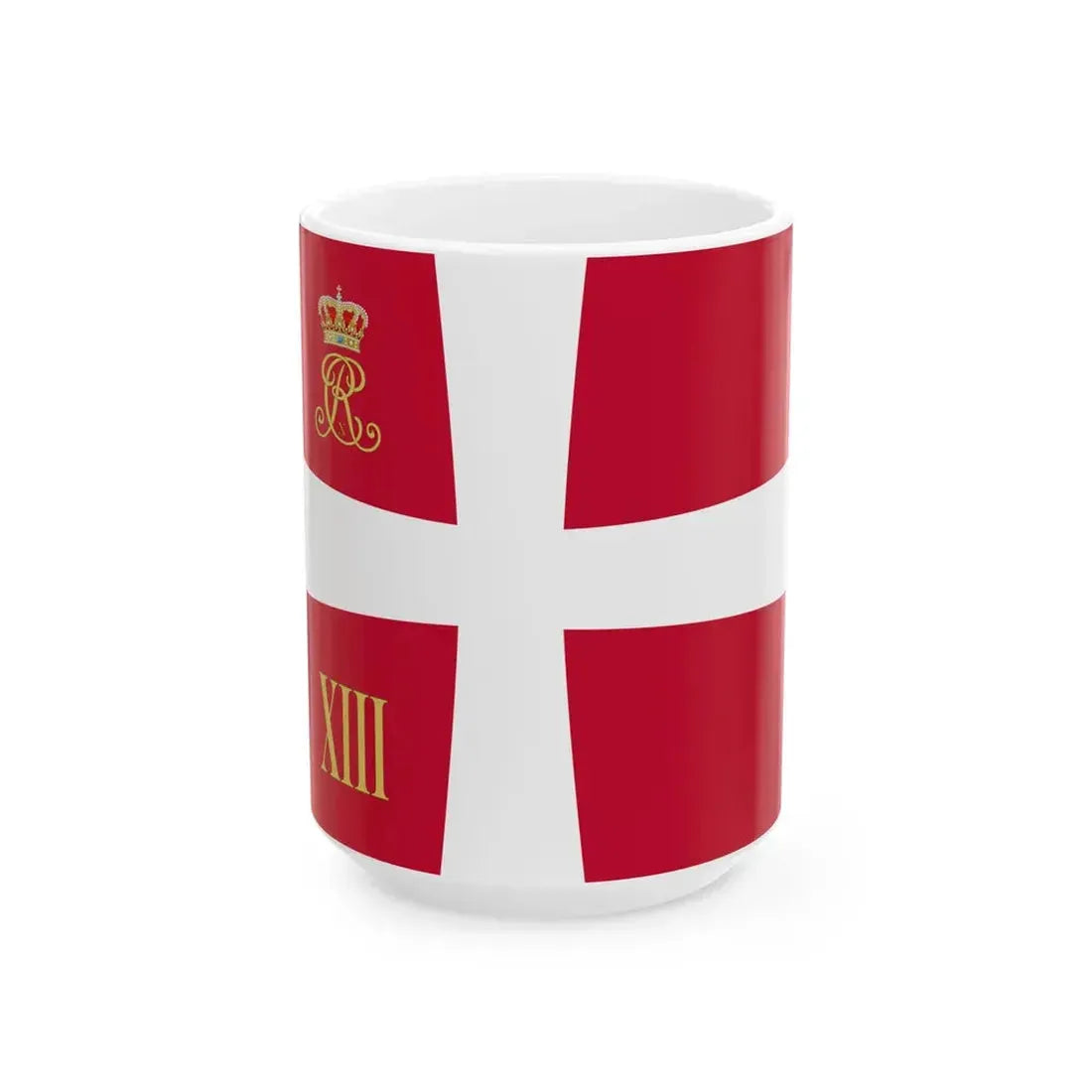 Regimental standard of 13 Battalion of Denmark 1912-1947 (Denmark) White Coffee Mug 15oz - Go Mug Yourself