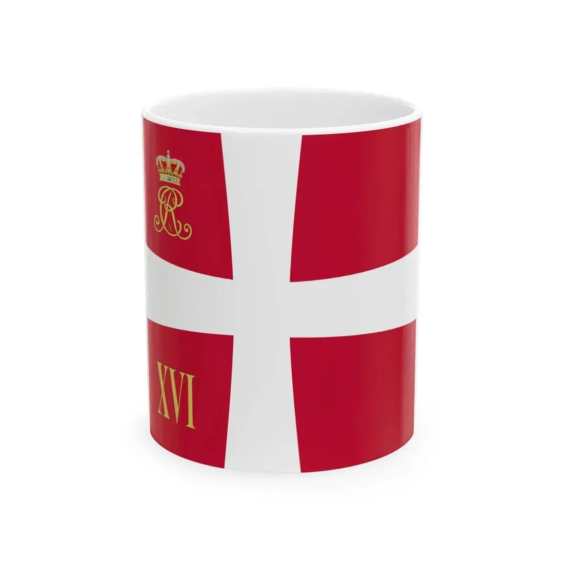 Regimental standard of 16 Battalion of Denmark 1912-1947 (Denmark) White Coffee Mug 11oz - Go Mug Yourself