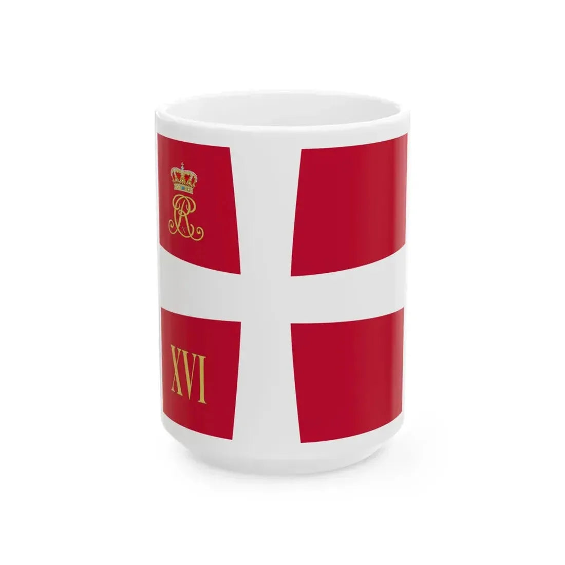 Regimental standard of 16 Battalion of Denmark 1912-1947 (Denmark) White Coffee Mug 15oz - Go Mug Yourself