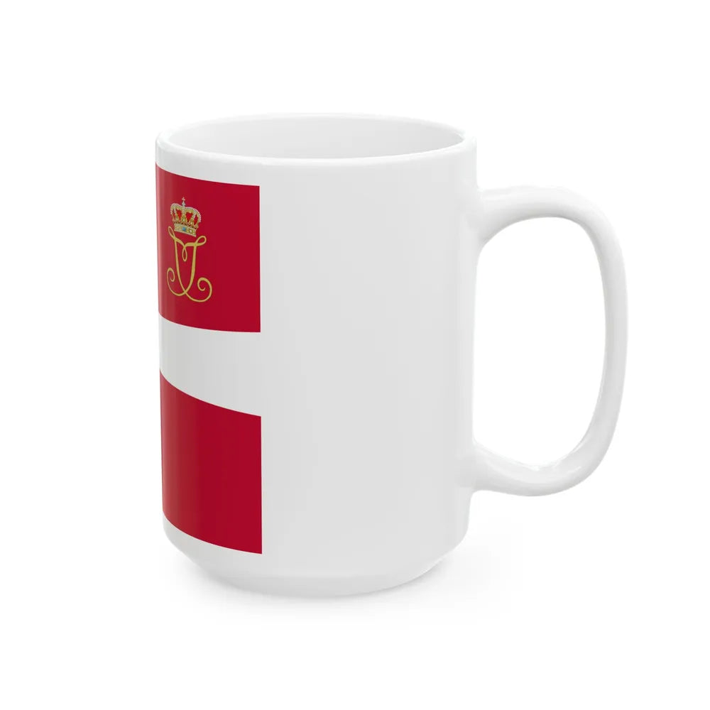 Regimental standard of 17 Battalion of Denmark 1912-1947 (Denmark) White Coffee Mug - Go Mug Yourself