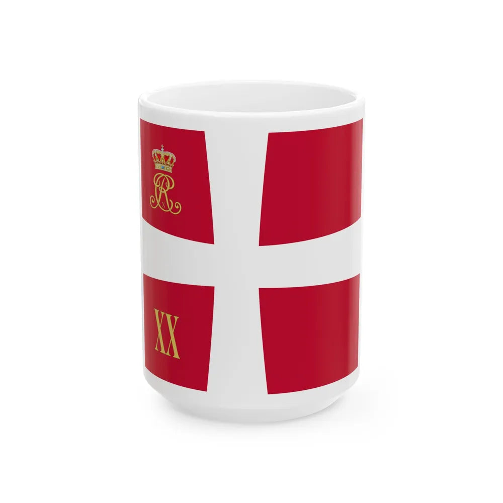 Regimental standard of 20 Battalion of Denmark 1912-1947 (Denmark) White Coffee Mug 15oz - Go Mug Yourself