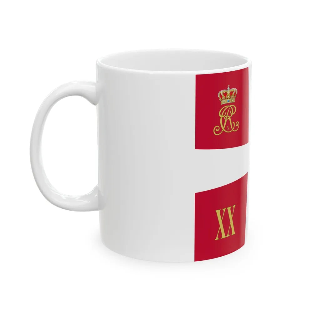 Regimental standard of 20 Battalion of Denmark 1912-1947 (Denmark) White Coffee Mug - Go Mug Yourself