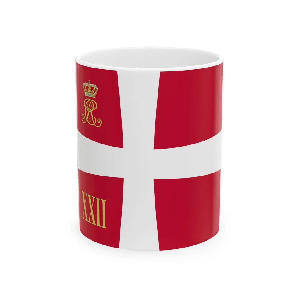 Regimental standard of 22 Battalion of Denmark 1912-1947 (Denmark) White Coffee Mug 11oz - Go Mug Yourself