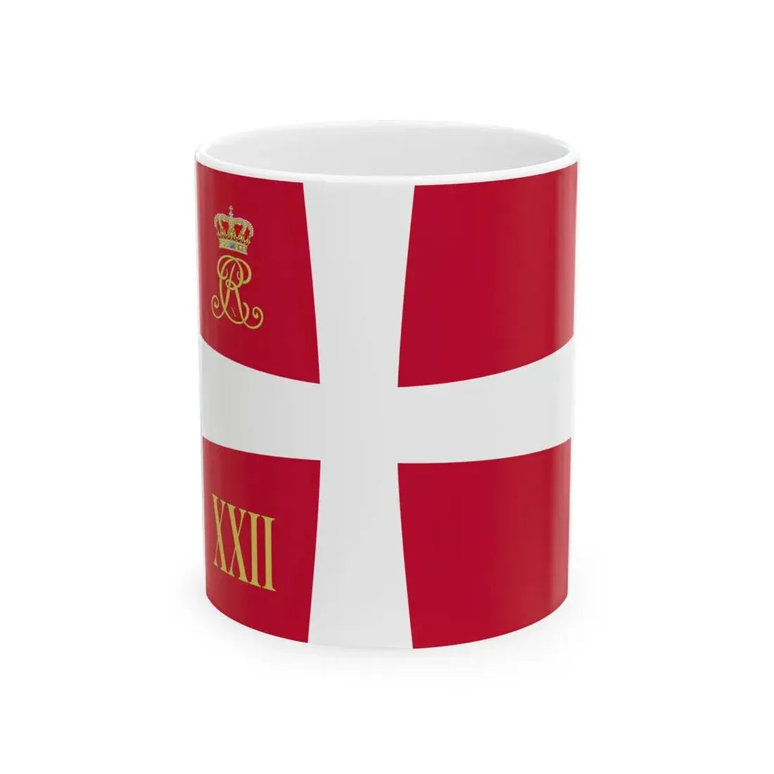 Regimental standard of 22 Battalion of Denmark 1912-1947 (Denmark) White Coffee Mug 11oz - Go Mug Yourself
