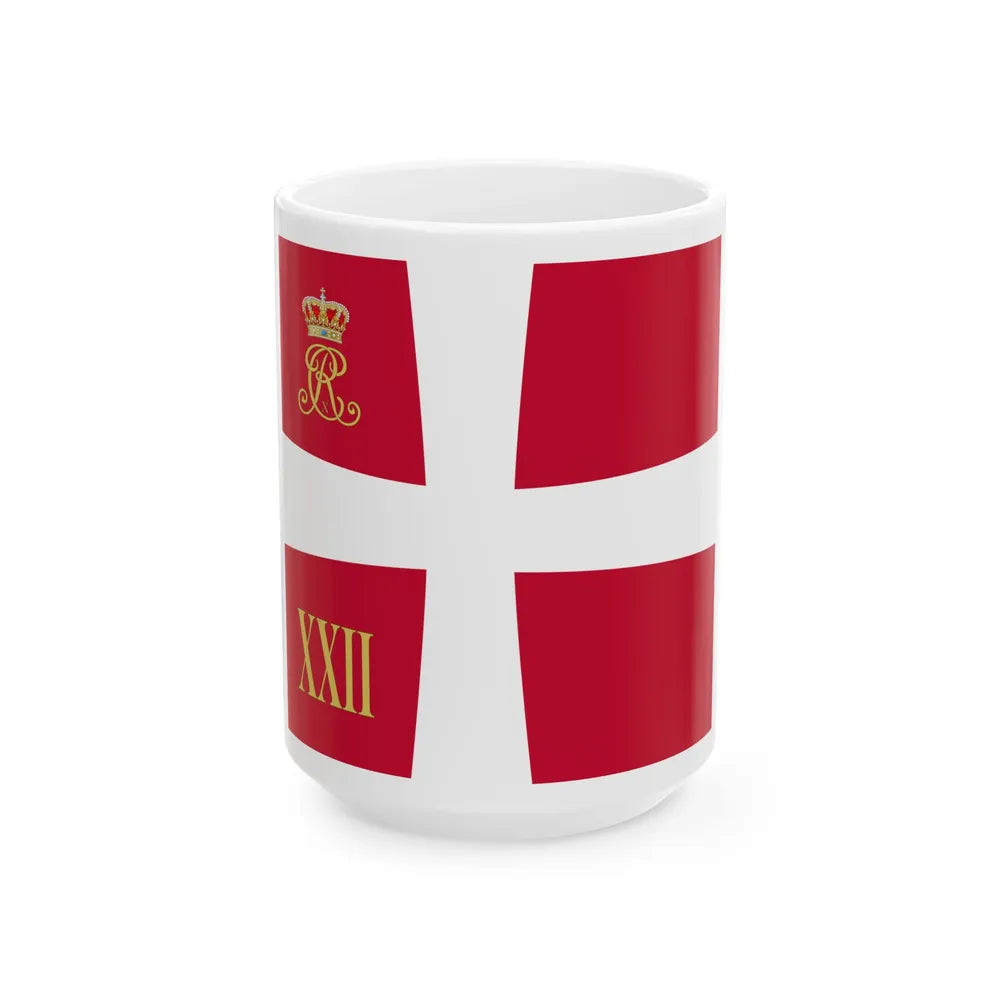 Regimental standard of 22 Battalion of Denmark 1912-1947 (Denmark) White Coffee Mug 15oz - Go Mug Yourself