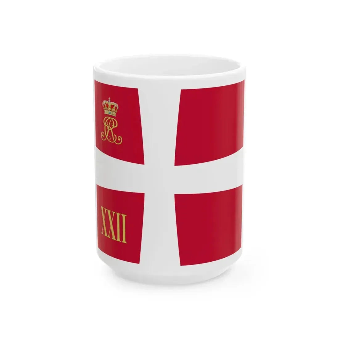 Regimental standard of 22 Battalion of Denmark 1912-1947 (Denmark) White Coffee Mug 15oz - Go Mug Yourself