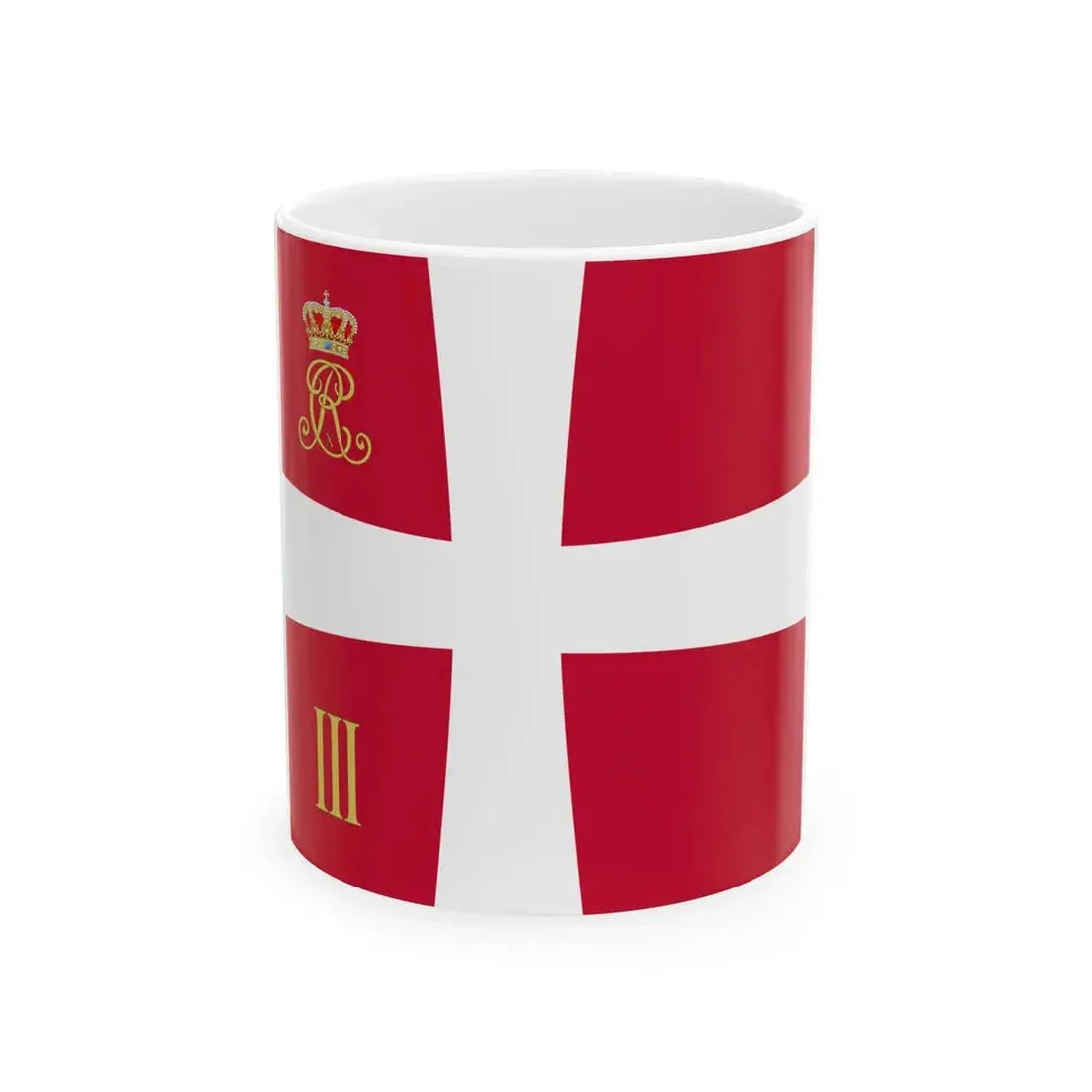 Regimental standard of 3 Battalion of Denmark 1912-1947 (Denmark) White Coffee Mug 11oz - Go Mug Yourself