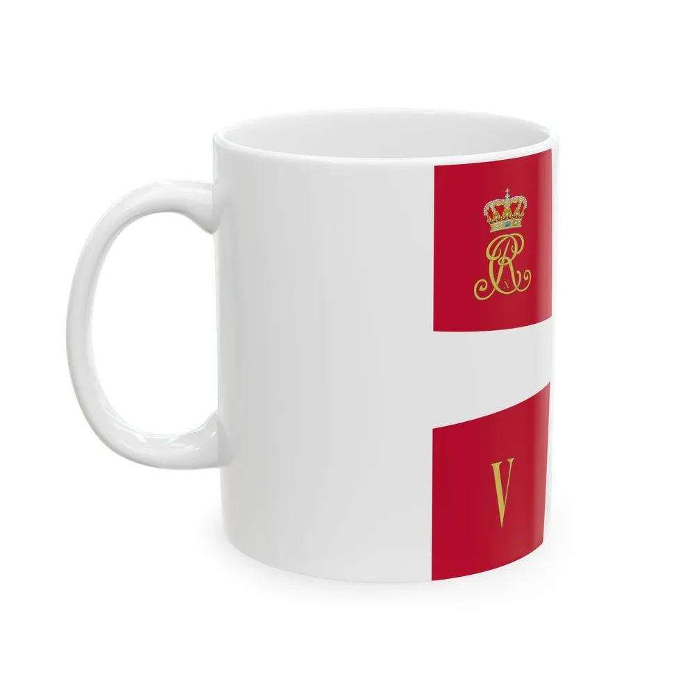 Regimental standard of 5 Battalion of Denmark 1912-1947 (Denmark) White Coffee Mug - Go Mug Yourself