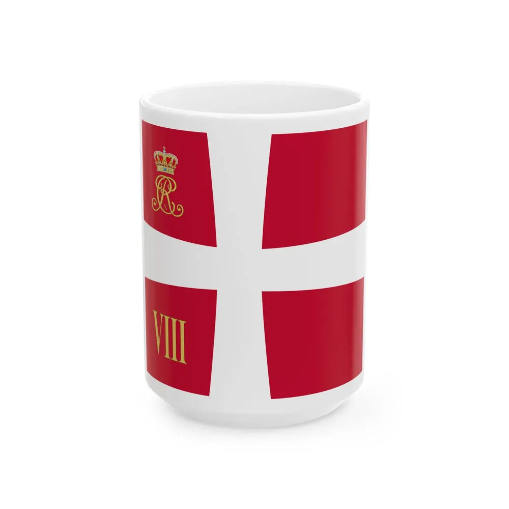 Regimental standard of 8 Battalion of Denmark 1912-1947 (Denmark) White Coffee Mug 15oz - Go Mug Yourself