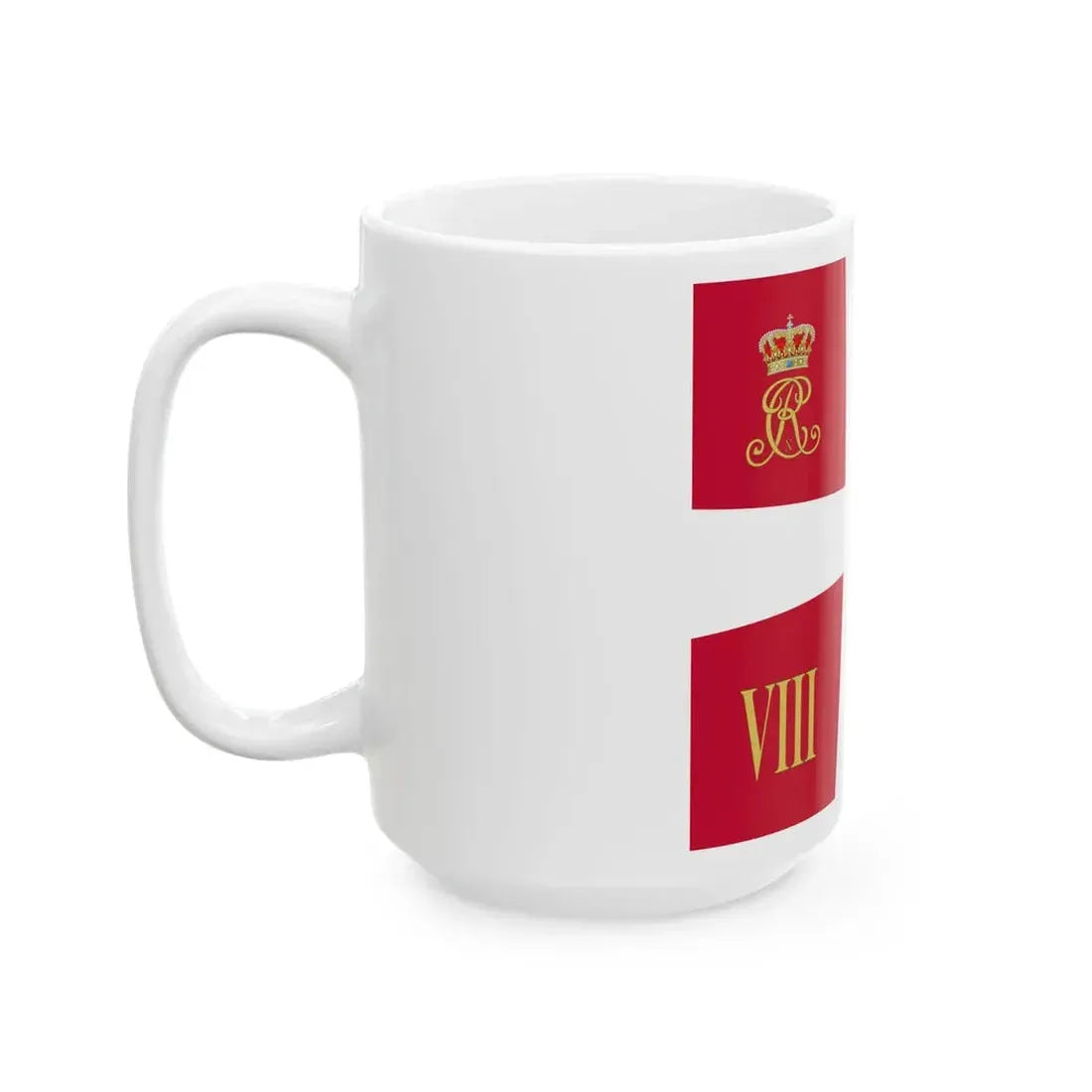 Regimental standard of 8 Battalion of Denmark 1912-1947 (Denmark) White Coffee Mug - Go Mug Yourself