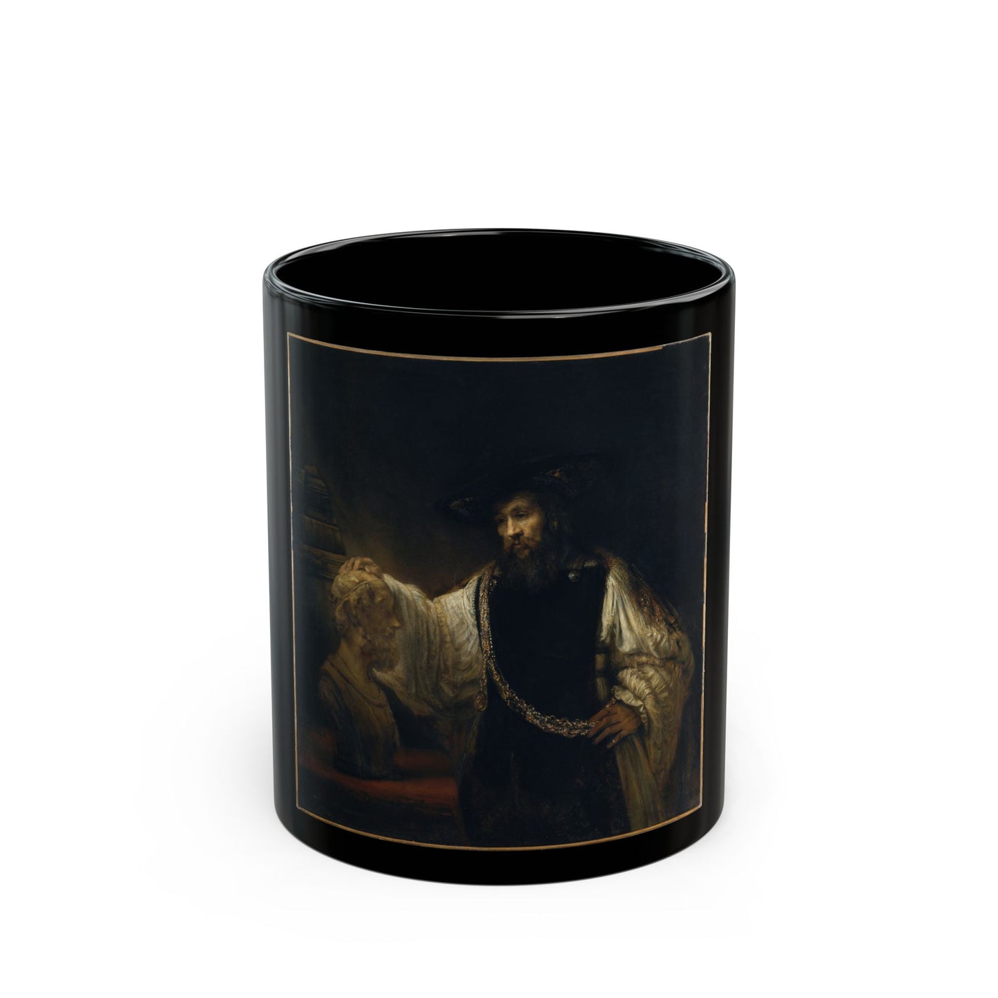 Rembrandt Aristotle with a Bust of Homer - Black Coffee Mug-11oz-Go Mug Yourself