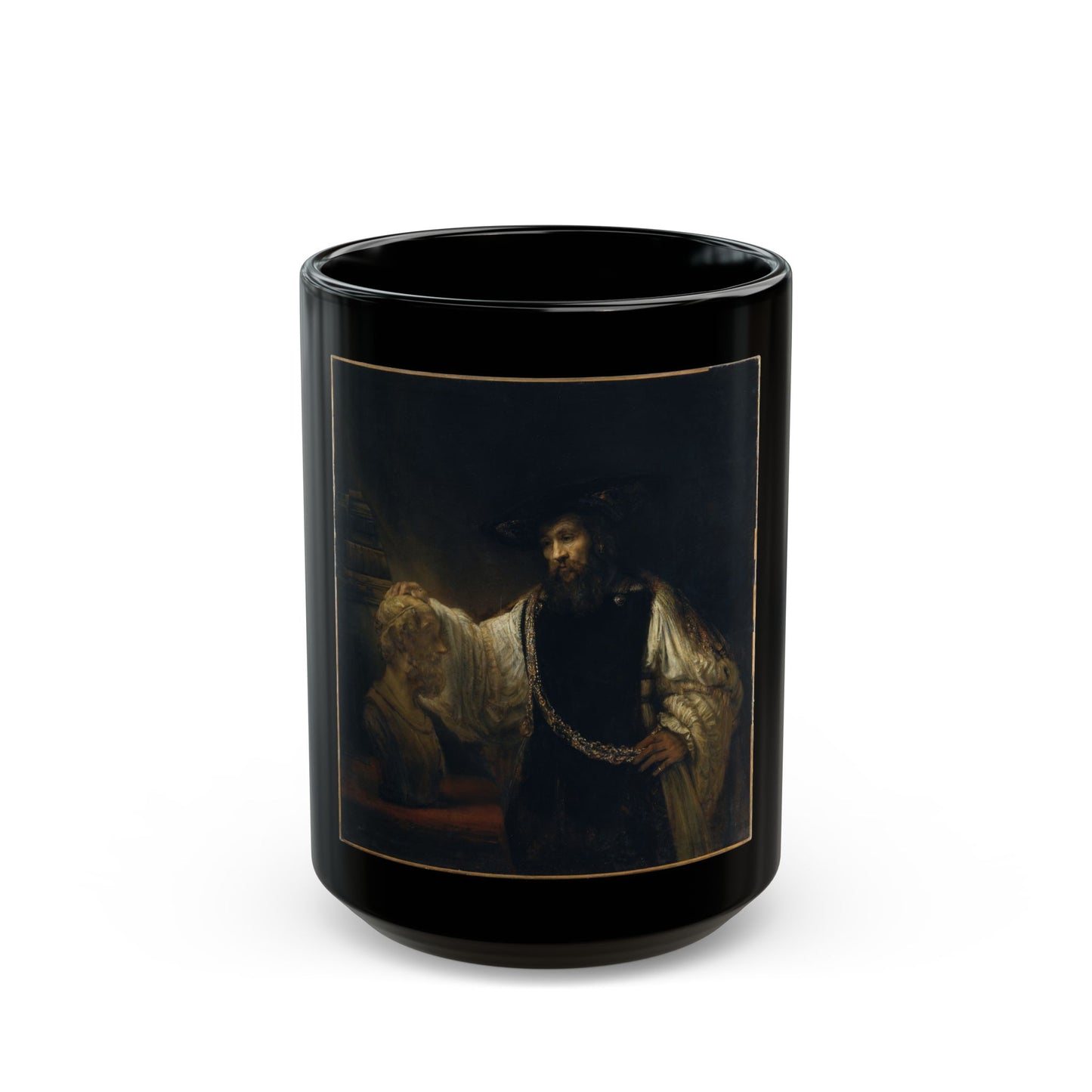 Rembrandt Aristotle with a Bust of Homer - Black Coffee Mug-15oz-Go Mug Yourself