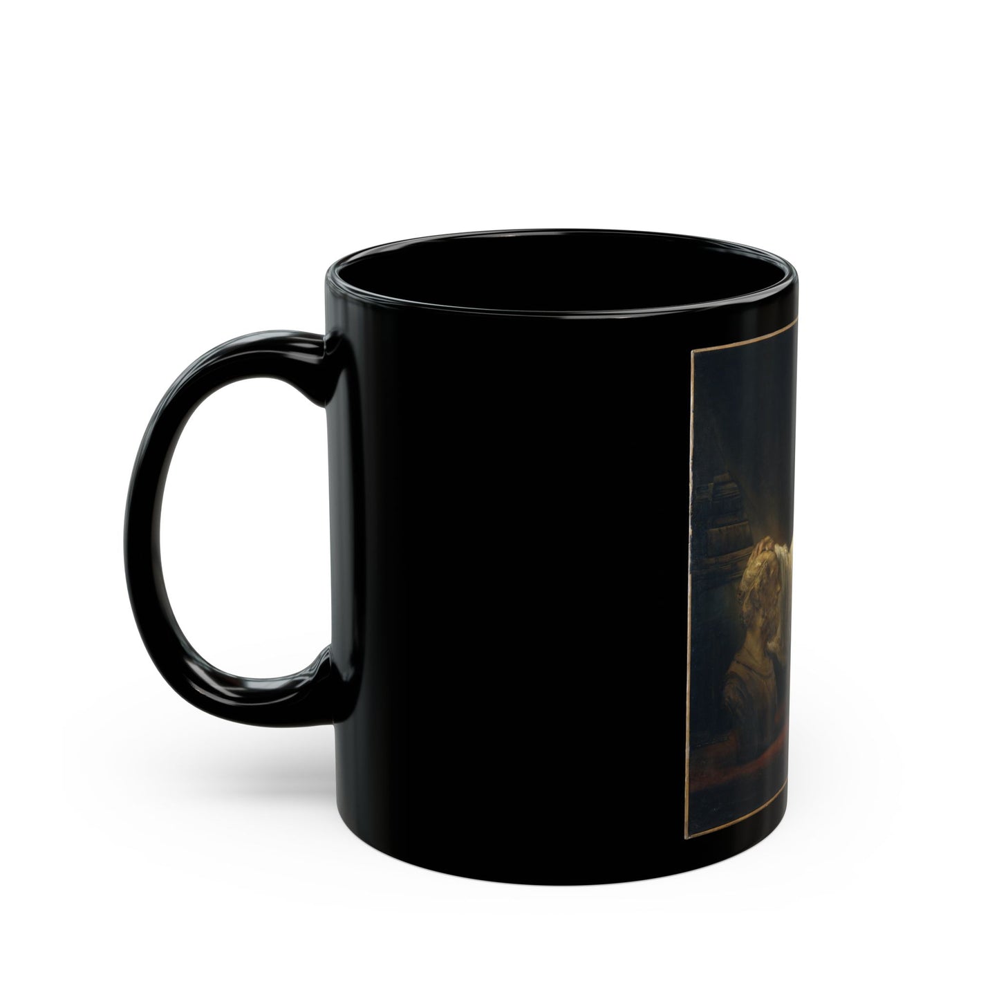 Rembrandt Aristotle with a Bust of Homer - Black Coffee Mug-Go Mug Yourself