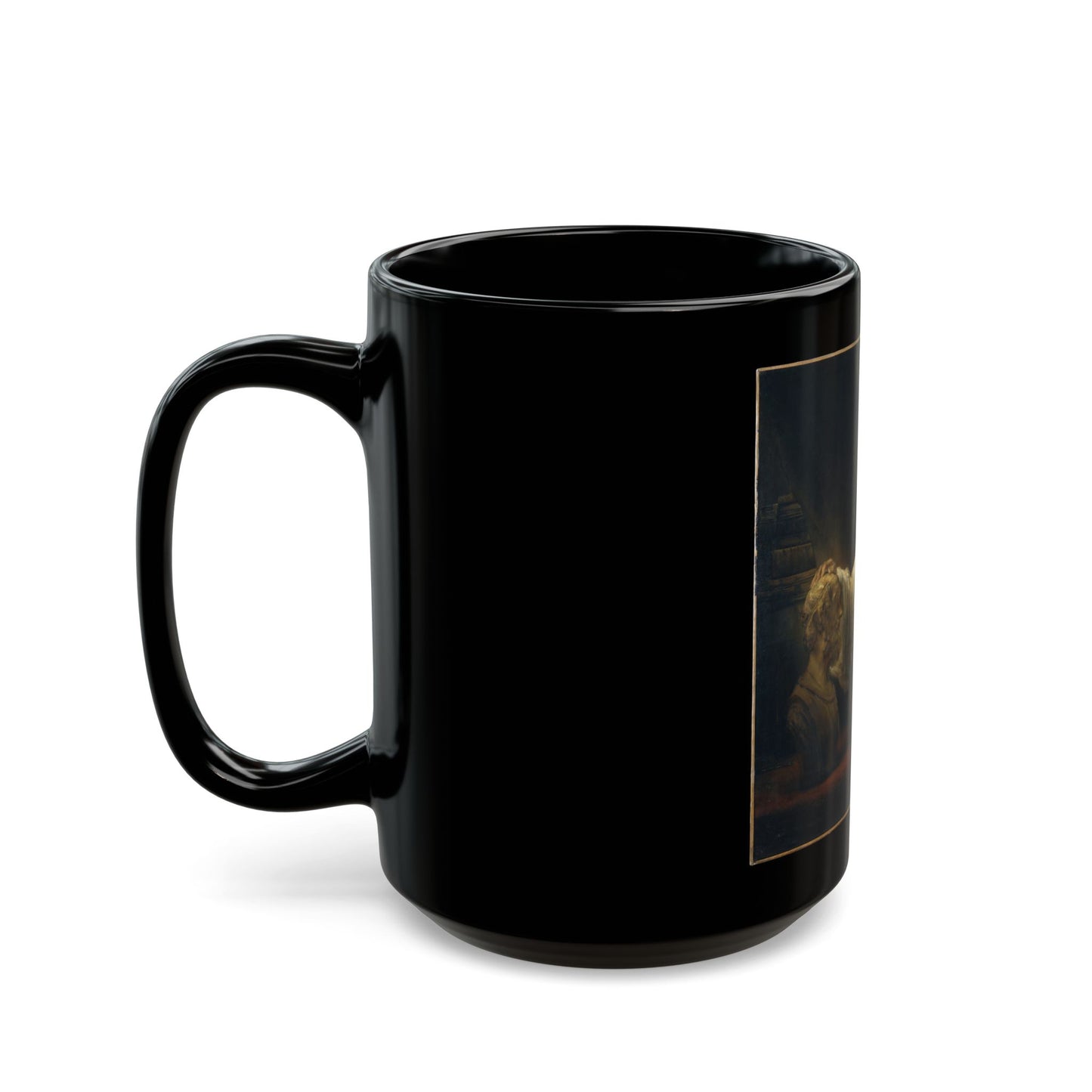 Rembrandt Aristotle with a Bust of Homer - Black Coffee Mug-Go Mug Yourself