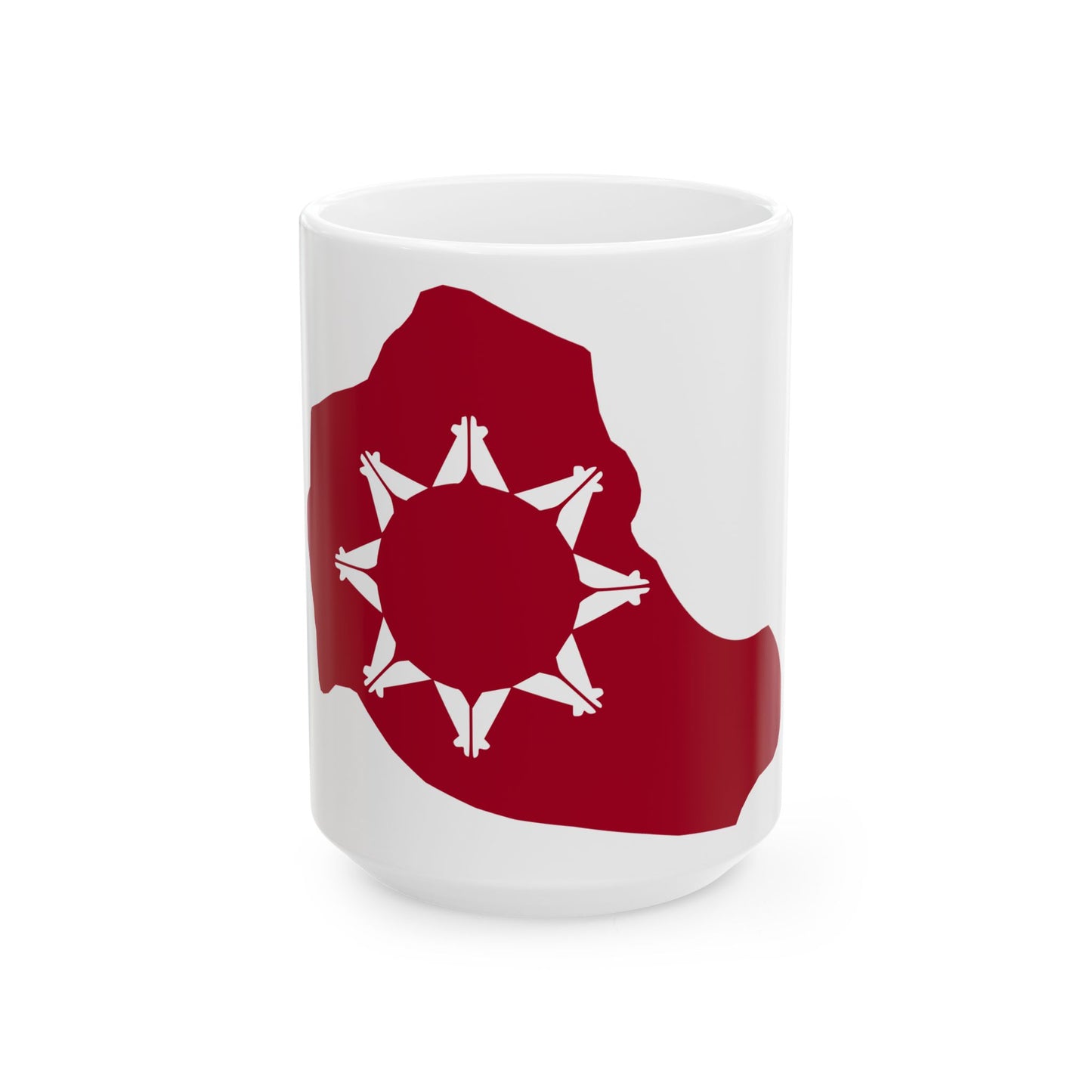 Republic of Lakotah flag map (United States) White Coffee Mug-15oz-Go Mug Yourself