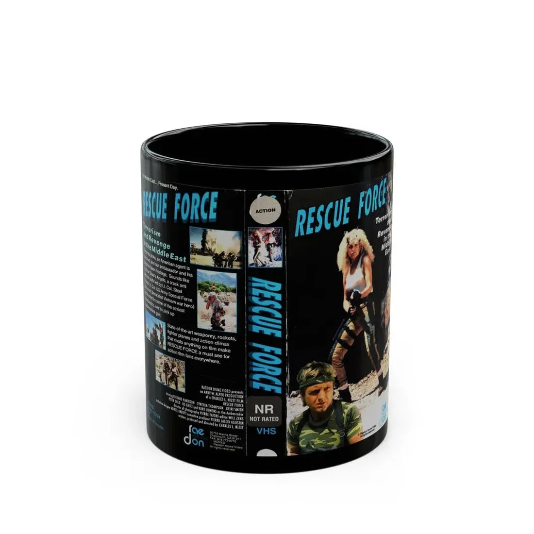 RESCUE FORCE (VHS COVER) - Black Coffee Mug 11oz - Go Mug Yourself