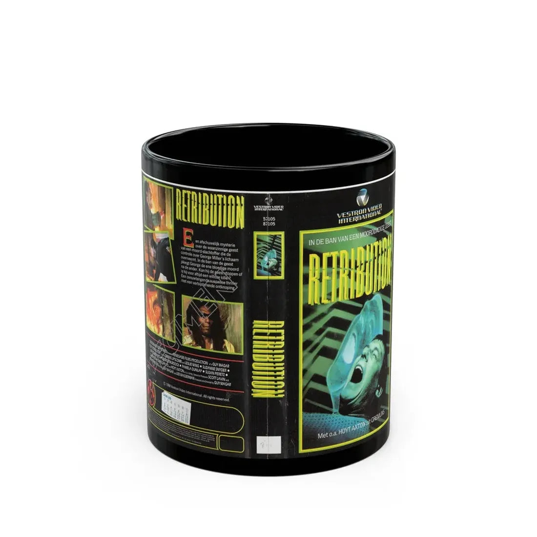 RETRIBUTION VESTRON VIDEO INTERNATIONAL 2 (VHS COVER) - Black Coffee Mug 11oz - Go Mug Yourself