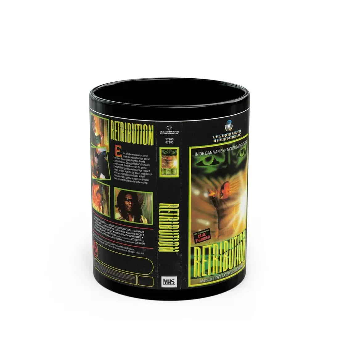 RETRIBUTION VESTRON VIDEO INTERNATIONAL 3 (VHS COVER) - Black Coffee Mug 11oz - Go Mug Yourself