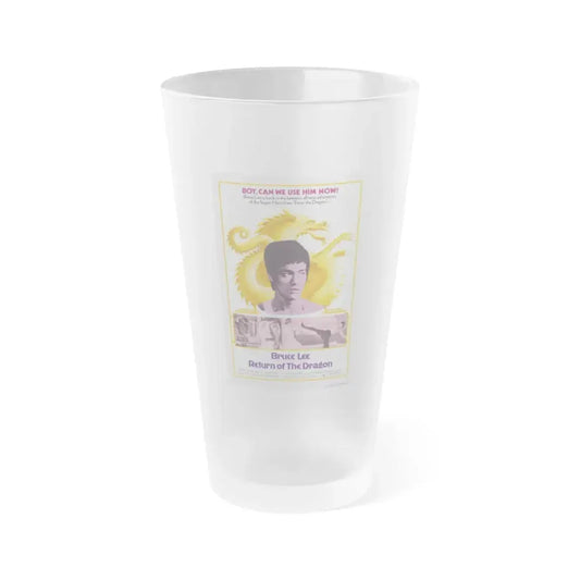 RETURN OF THE DRAGON 1974 Movie Poster - Frosted Pint Glass 16oz 16oz Frosted - Go Mug Yourself