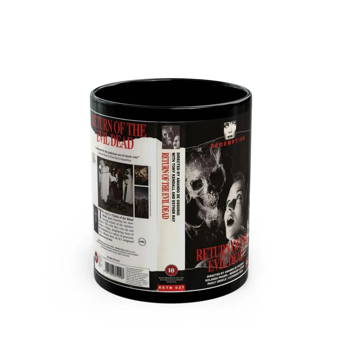 RETURN OF THE EVIL DEAD REDEMPTION VIDEO (VHS COVER) - Black Coffee Mug 11oz - Go Mug Yourself