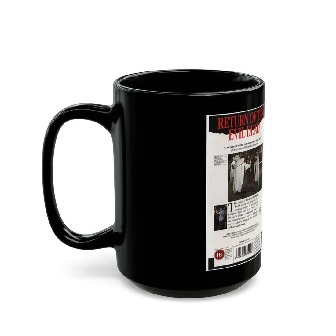 RETURN OF THE EVIL DEAD REDEMPTION VIDEO (VHS COVER) - Black Coffee Mug - Go Mug Yourself