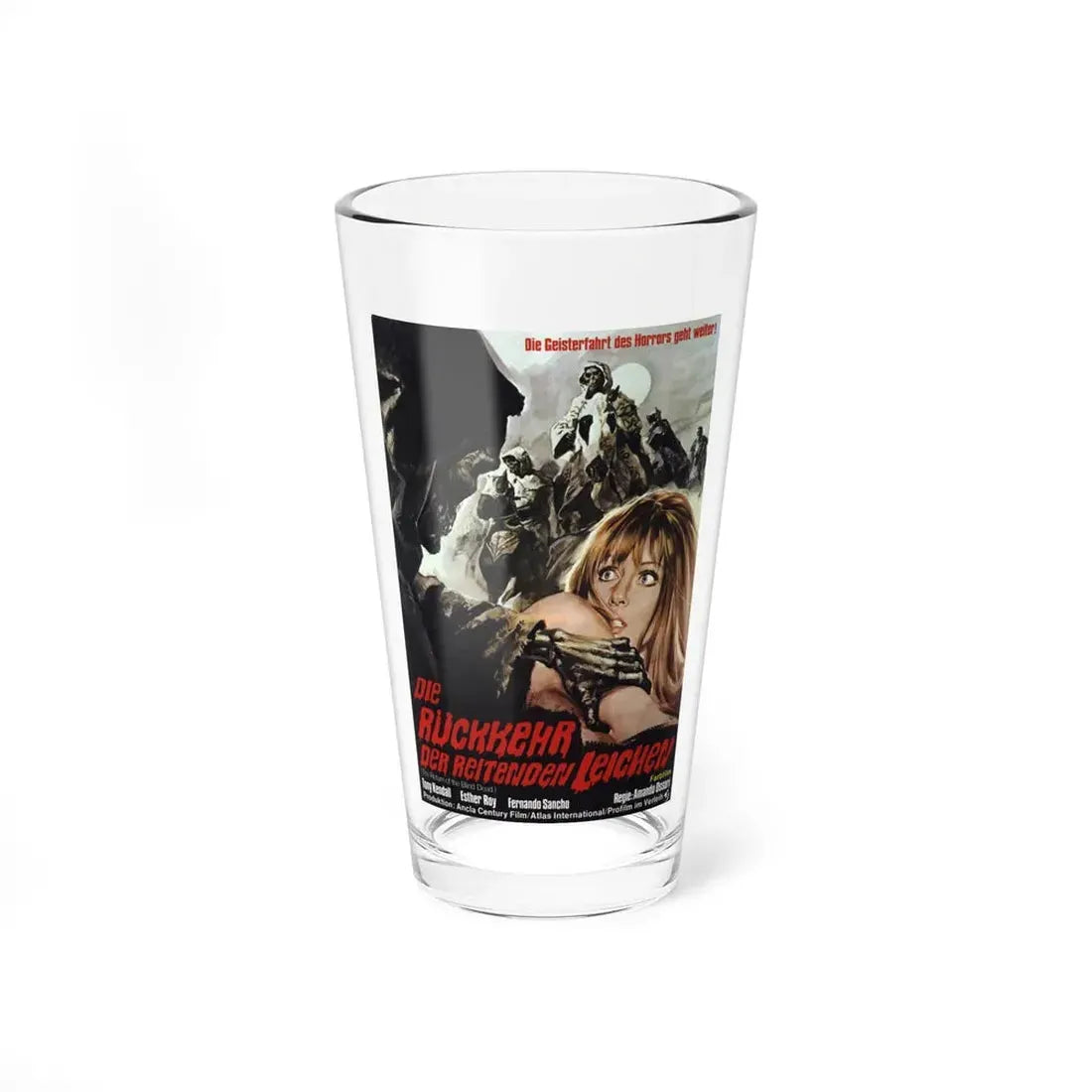 RETURN OF THE EVIL DEAD (RETURN OF THE BLIND DEAD) (GERMAN) 1973 Movie Poster - Pint Glass 16oz 16oz - Go Mug Yourself