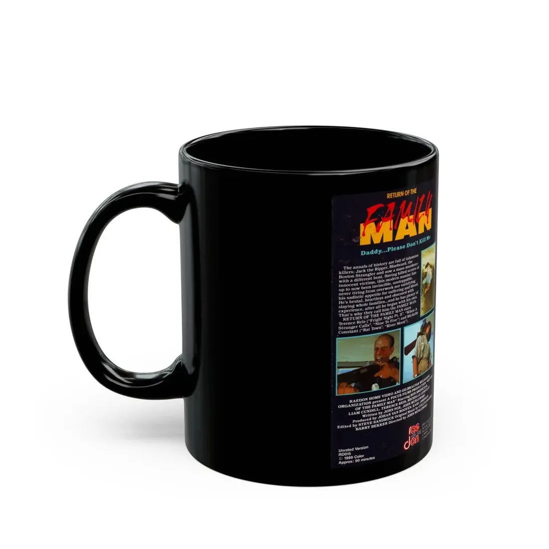 RETURN OF THE FAMILY MAN (VHS COVER) - Black Coffee Mug - Go Mug Yourself