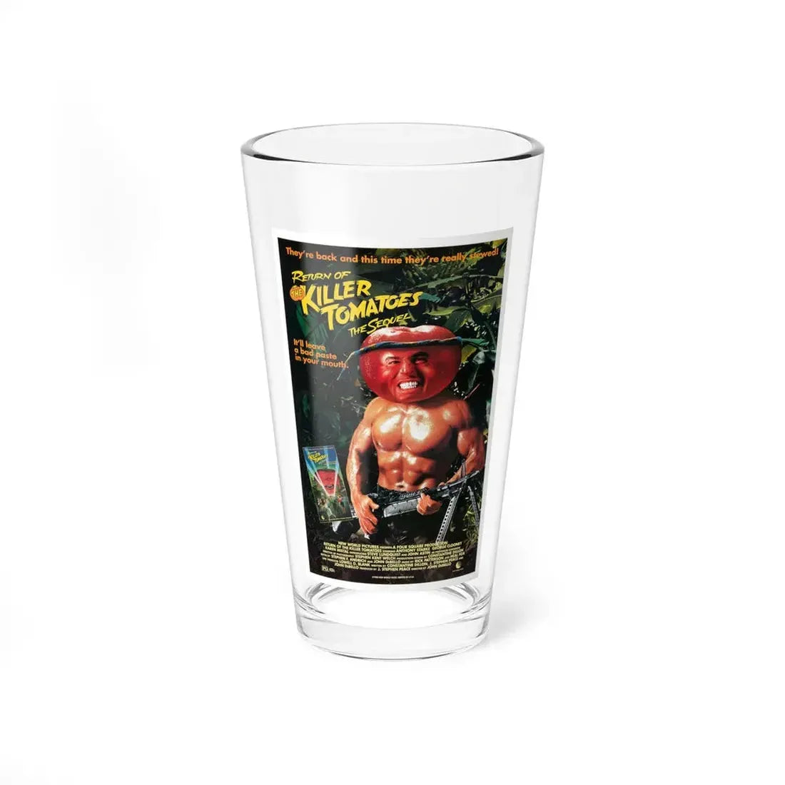 RETURN OF THE KILLER TOMATOES (2) 1988 Movie Poster - Pint Glass 16oz 16oz - Go Mug Yourself