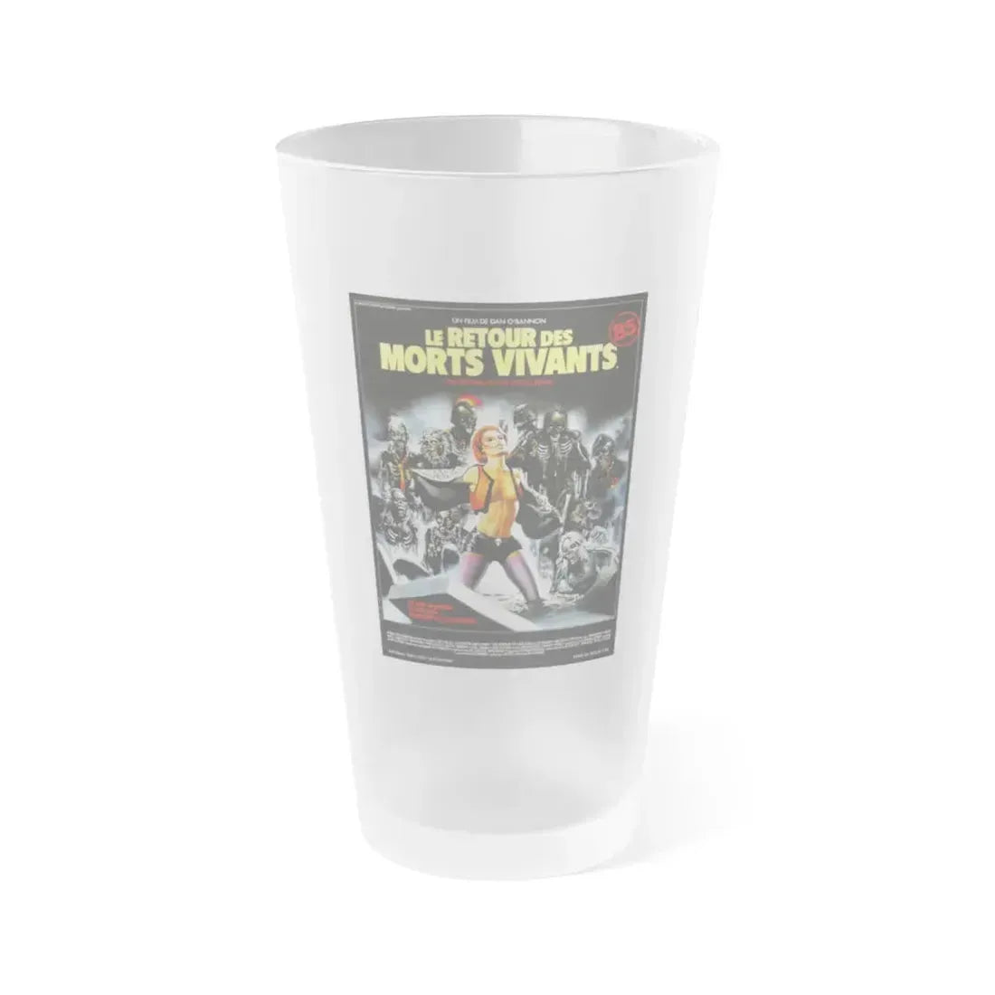 RETURN OF THE LIVING DEAD (FRENCH) 1985 Movie Poster - Frosted Pint Glass 16oz 16oz Frosted - Go Mug Yourself