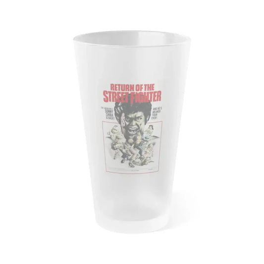 RETURN OF THE STREETFIGHTER 1974 Movie Poster - Frosted Pint Glass 16oz 16oz Frosted - Go Mug Yourself