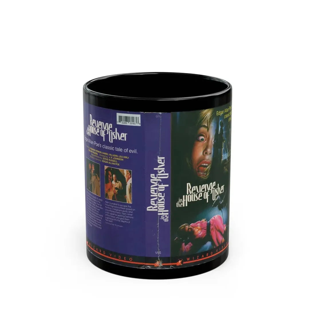 REVENGE IN THE HOUSE OF USHER (VHS COVER) - Black Coffee Mug 11oz - Go Mug Yourself