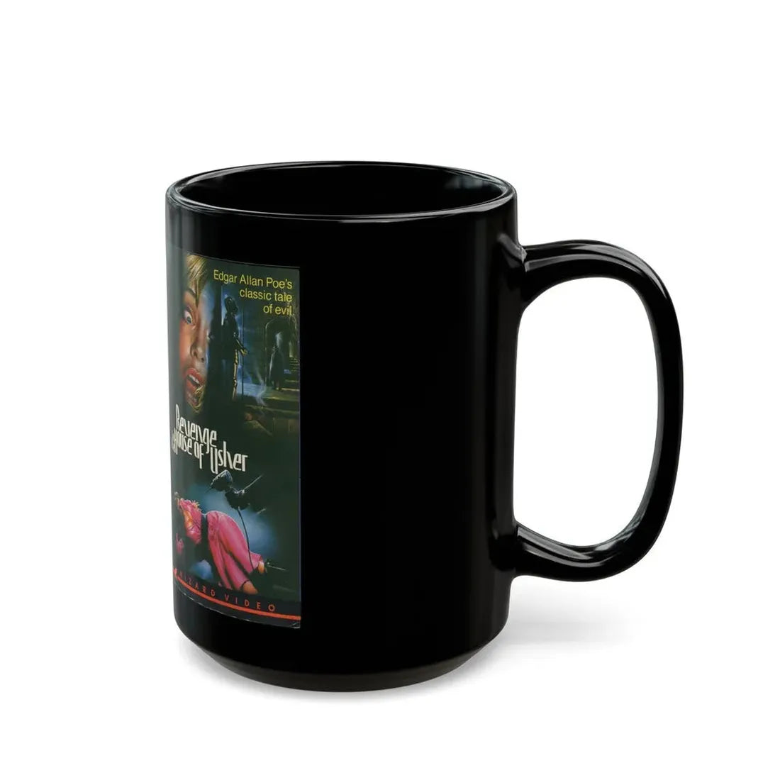 REVENGE IN THE HOUSE OF USHER (VHS COVER) - Black Coffee Mug - Go Mug Yourself