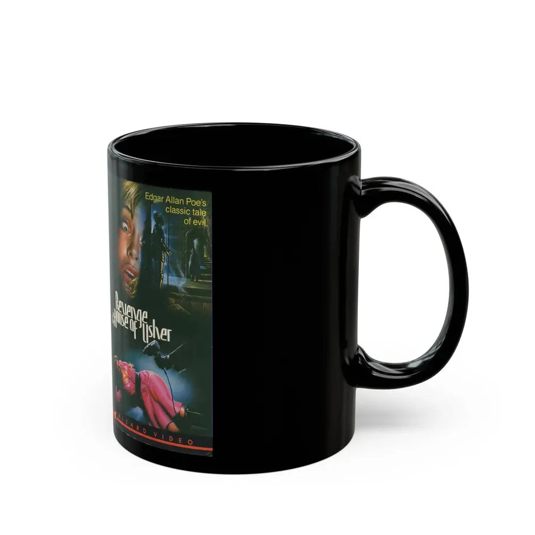 REVENGE IN THE HOUSE OF USHER (VHS COVER) - Black Coffee Mug - Go Mug Yourself