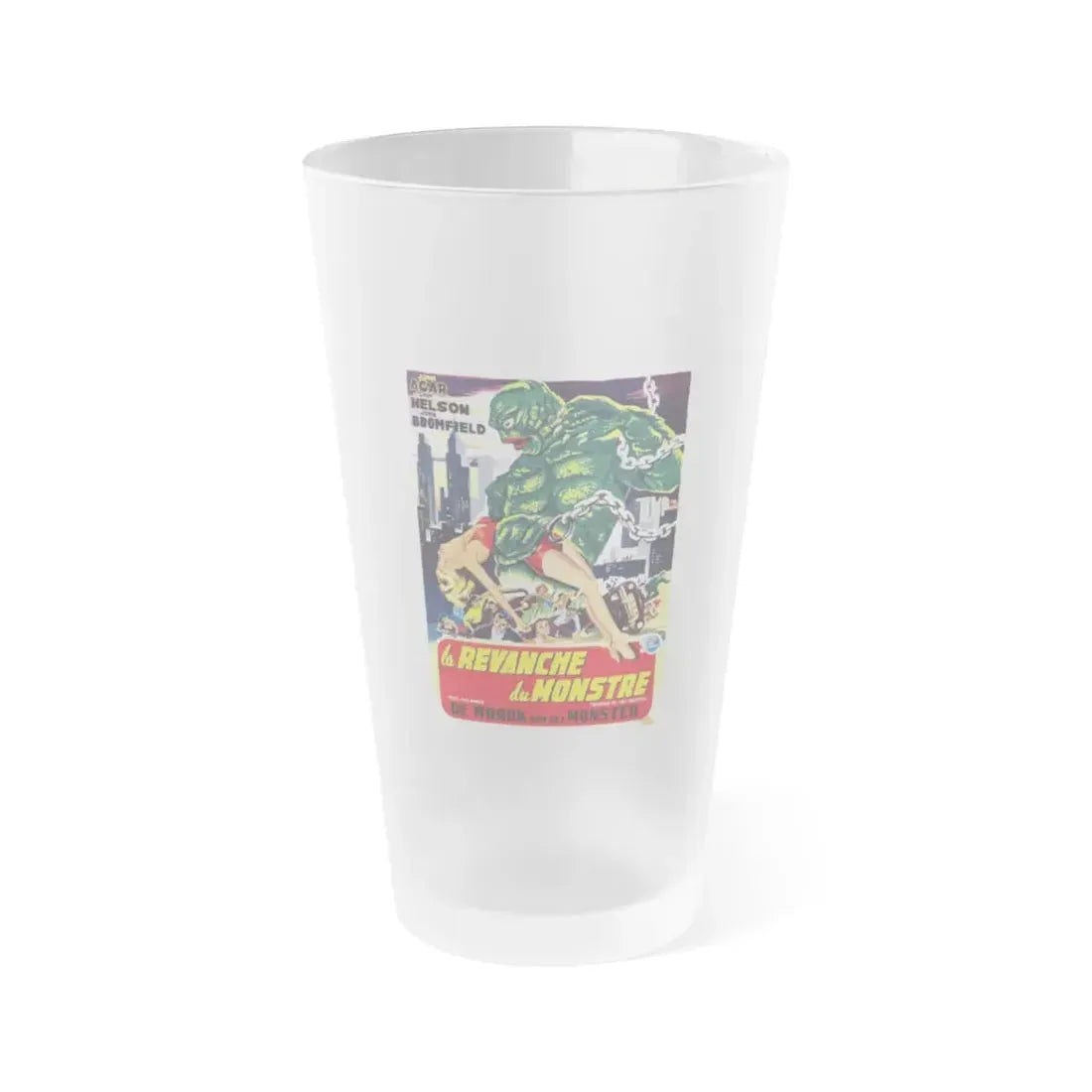REVENGE OF THE CREATURE (BELGIAN) 1955 Movie Poster - Frosted Pint Glass 16oz 16oz Frosted - Go Mug Yourself