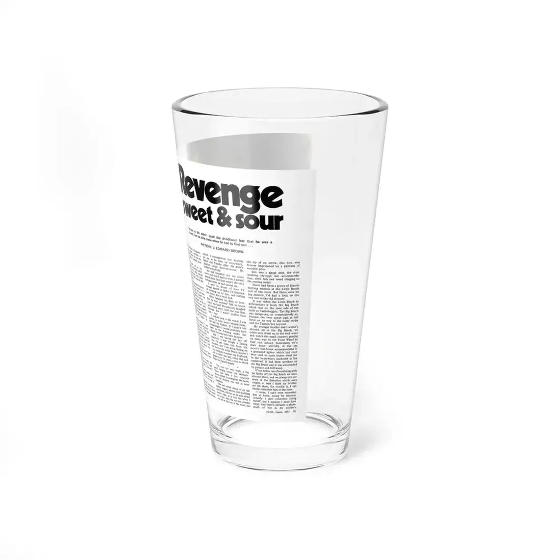 Revenge Sweet & Sour, Adam magazine, August 1973 (Magazine Illustration) Pint Glass 16oz - Go Mug Yourself