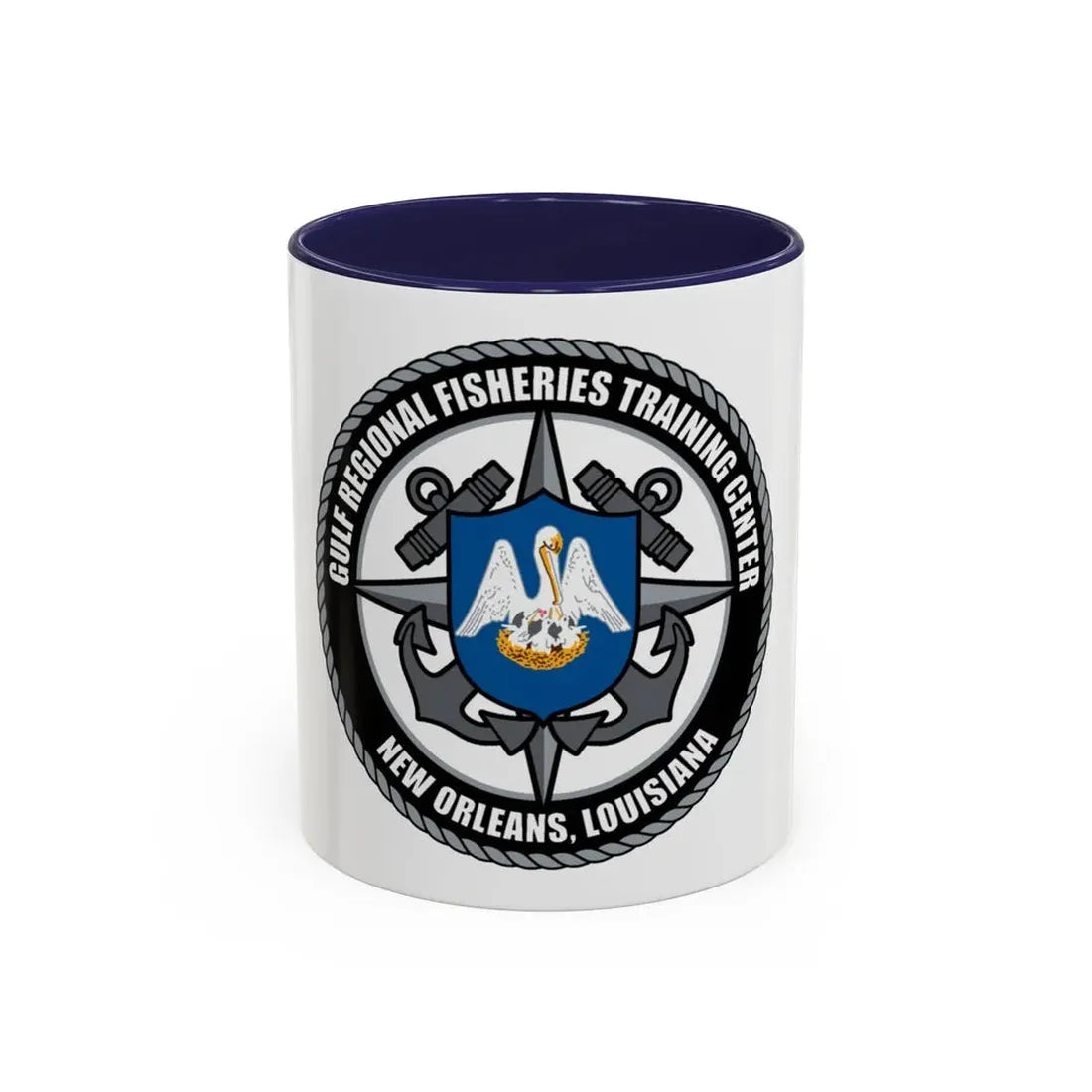 RFTC New Orleans Louisiana (U.S. Coast Guard) Accent Coffee Mug 11oz Navy - Go Mug Yourself