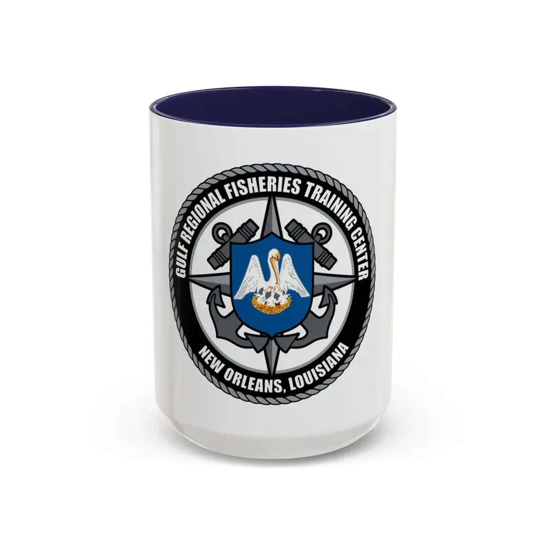 RFTC New Orleans Louisiana (U.S. Coast Guard) Accent Coffee Mug 15oz Navy - Go Mug Yourself