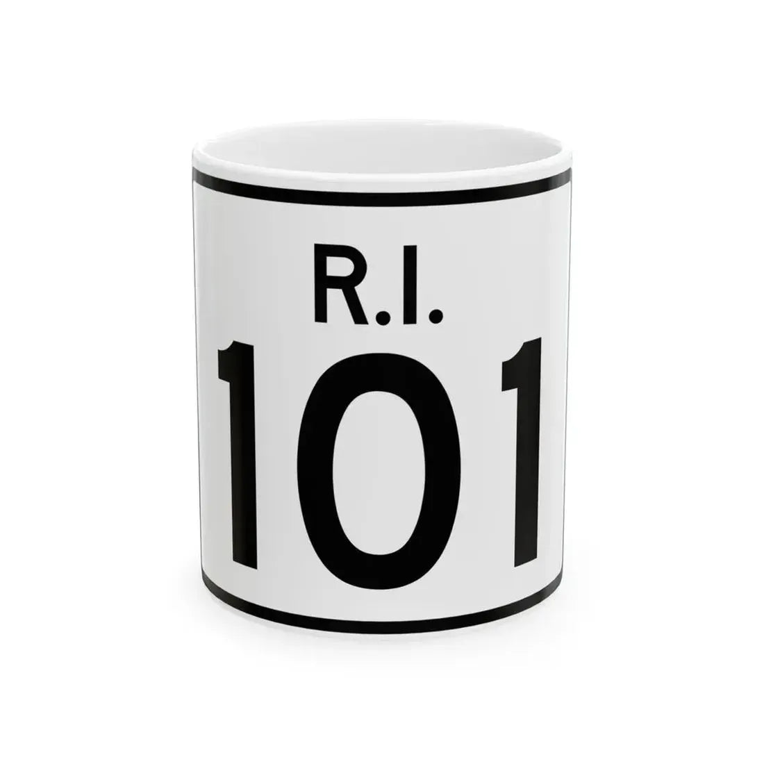 Rhode Island 101 (Rhode Island) (Road Sign) White Coffee Mug 11oz - Go Mug Yourself