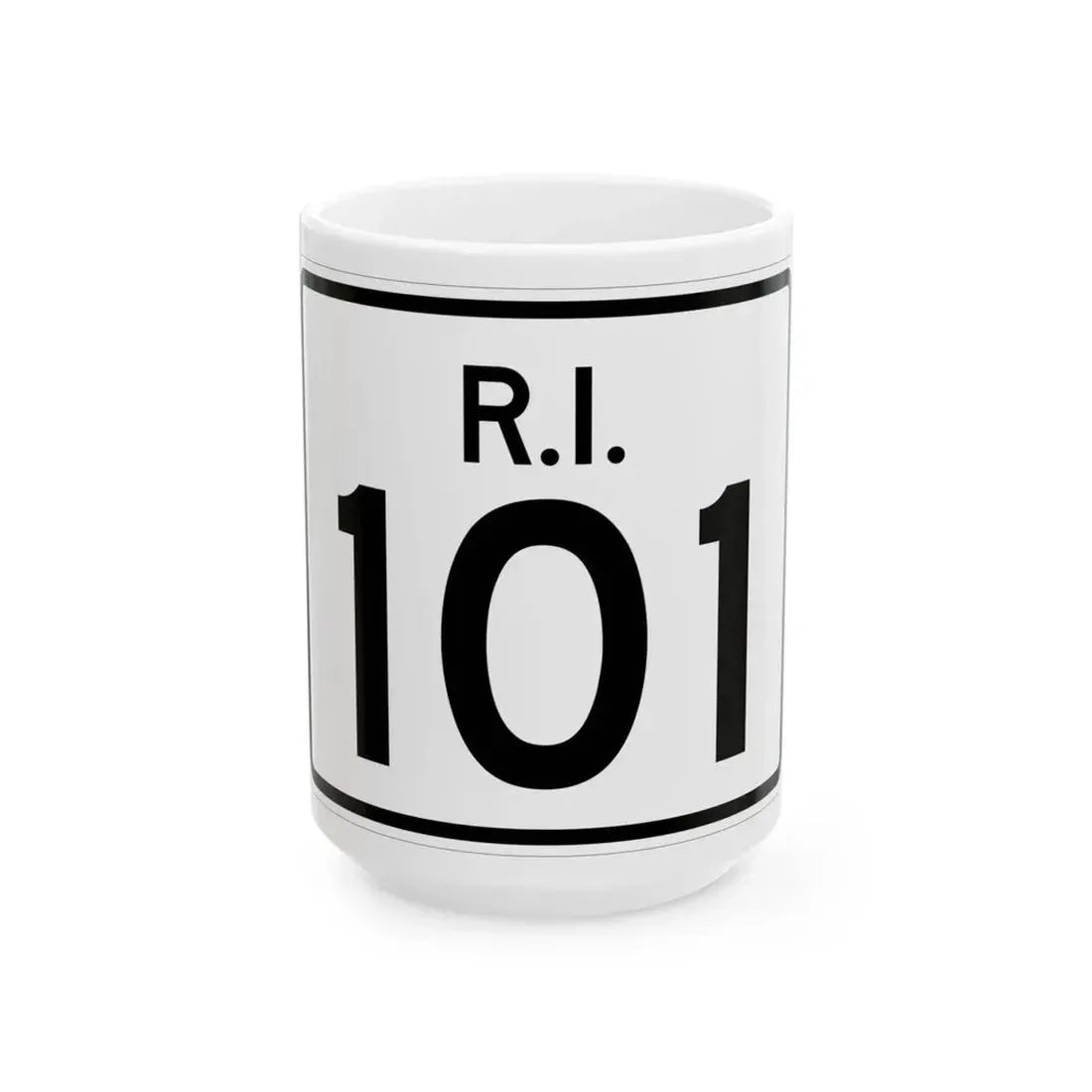 Rhode Island 101 (Rhode Island) (Road Sign) White Coffee Mug 15oz - Go Mug Yourself