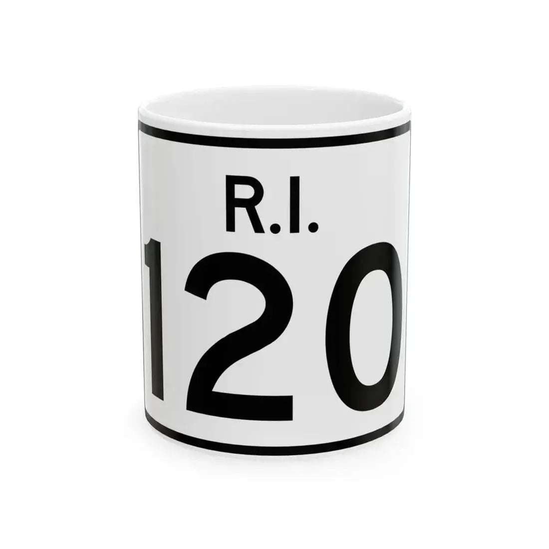 Rhode Island 120 (Rhode Island) (Road Sign) White Coffee Mug 11oz - Go Mug Yourself
