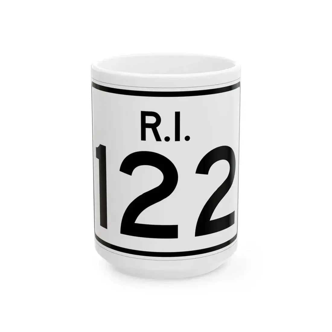 Rhode Island 122 (Rhode Island) (Road Sign) White Coffee Mug 15oz - Go Mug Yourself