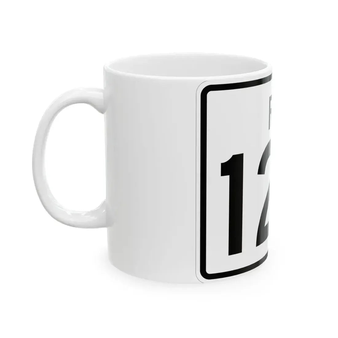 Rhode Island 123 (Rhode Island) (Road Sign) White Coffee Mug - Go Mug Yourself