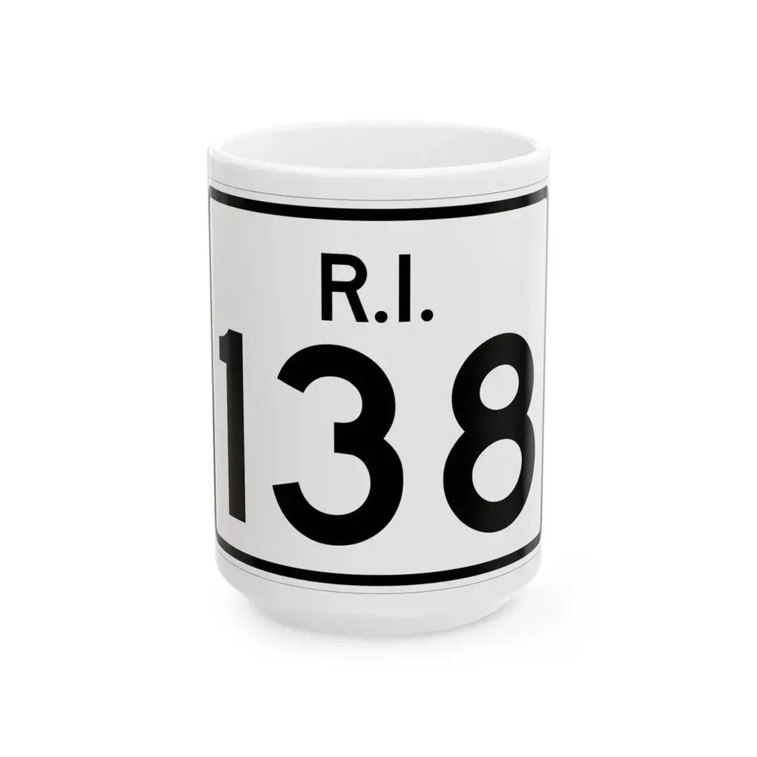 Rhode Island 138 (Rhode Island) (Road Sign) White Coffee Mug 15oz - Go Mug Yourself