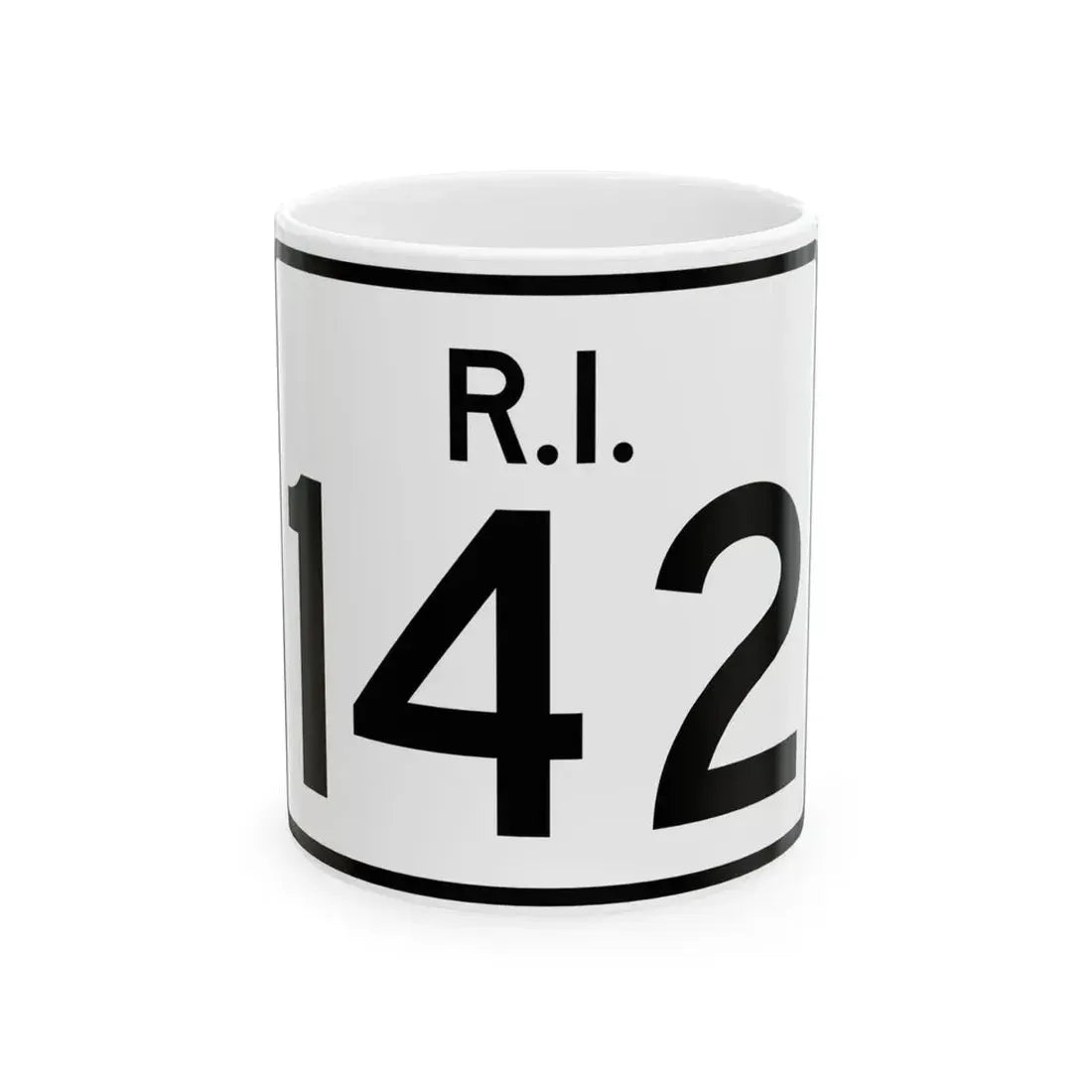 Rhode Island 142 (Rhode Island) (Road Sign) White Coffee Mug 11oz - Go Mug Yourself